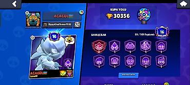 Video oyunlar üçün aksesuarlar: Brawl Stars oyun hesabı - Kupa yolu: 30,356 - Lig: I - Savaşçılar — 1