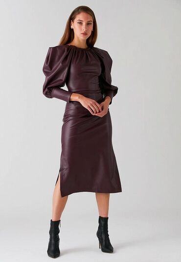 вечерние платья шоколадного цвета: Вечернее платье, Коктейльное, Средняя модель, С рукавами, M (EU 38)