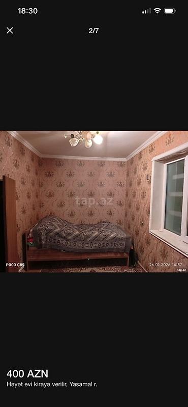 sabuncu ev: Yasamal r-nunda həyət evi kirayə verilir — 300 AZN. Plan və — 1