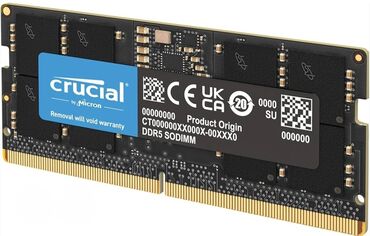 Kompüter, noutbuk və planşetlər: Operativ yaddaş (RAM) Kingston, 8 GB, > 4000 Mhz, DDR5, Noutbuk üçün, Yeni