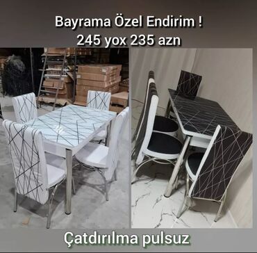 delloro mebel stol stul: Mətbəx üçün, Yeni, Açılan, Dördbucaq masa, 4 stul, Azərbaycan