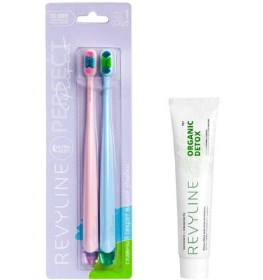 электро зубная щётка: Зубные щетки Perfect (розовая и голубая) и паста Органик от Revyline