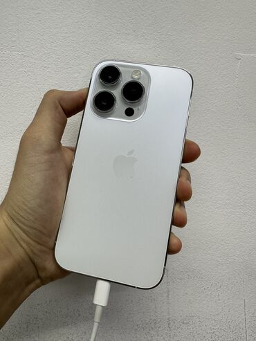 iphone теле: IPhone 14 Pro, Колдонулган, 256 ГБ, White Titanium, 85 %