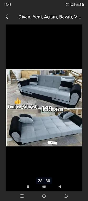 Divanlar: Divan-kravat, Yeni, Açılan, Bazalı, Parça, Şəhərdaxili pulsuz çatdırılma — 1