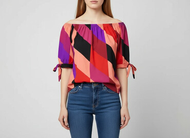 bluzki na krótki rękaw damskie: Women's blouse, size M