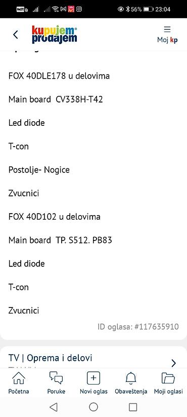 Aksesoari za TV i video: FOX 40DLE178 i FOX 40D102 – delovi za televizore (40") Dostupne — 17