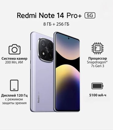 скупка старый холодильник: Redmi, Redmi Note 14 Pro Plus, Б/у, 256 ГБ, цвет - Фиолетовый, 1 SIM, 2 SIM, eSIM