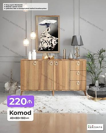 Komodlar: Komod – 40×80×160 sm - Material: 18 mm laminat - Rəng seçimi — 1