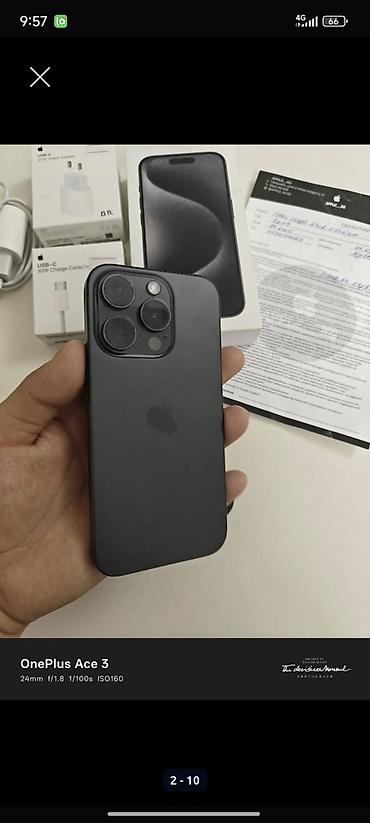 Apple iPhone: IPhone 15 Pro, Б/у, 256 ГБ, Black Titanium, Зарядное устройство, Защитное стекло, Чехол, 83 % at lalafo.kg — 2 Apple iPhone: IPhone 15 Pro, Б/у, 256 ГБ, Black Titanium, Зарядное устройство, Защитное стекло, Чехол, 83 % — 2