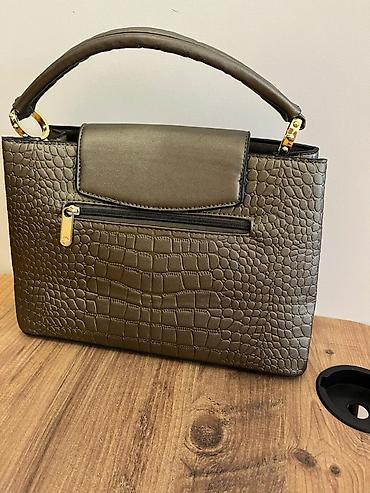 mango canta: Louis Vuitton üslubunda qadın çantası (Səliqəli) Kroko naxışlı — 3
