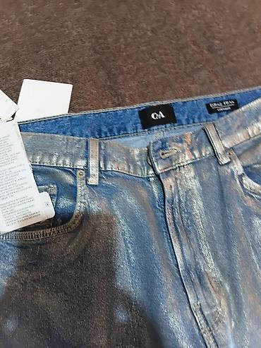 aksa: C&A ženske farmerke – Iconic Straight, srebrni metalik premaz l/xl — 10