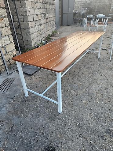 Bağ, çöl mebeli: Kafe və açıq məkanlar üçün masa-stul dəsti - Material: taxta — 6