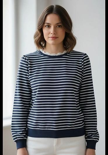 Ženska prugasta bluza/džemper na pruge - Boja: tamnoplava sa tankim na lalafo.rs Ženska prugasta bluza/džemper na pruge - Boja: tamnoplava sa tankim