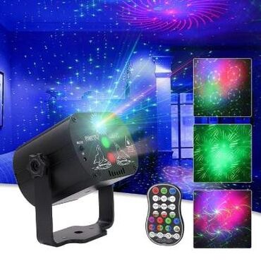 проекторы для дома: Светодиодно-лазерный цветомузыкальный диско проектор 60 шаблонов
