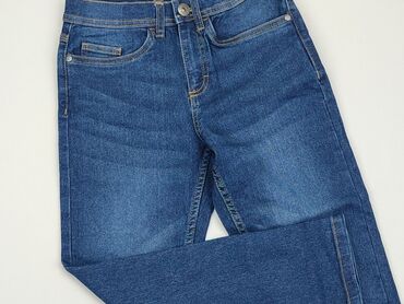 jeansy z efektem farby: Spodnie jeansowe, Pepperts!, 9 lat, 128/134, stan - Idealny