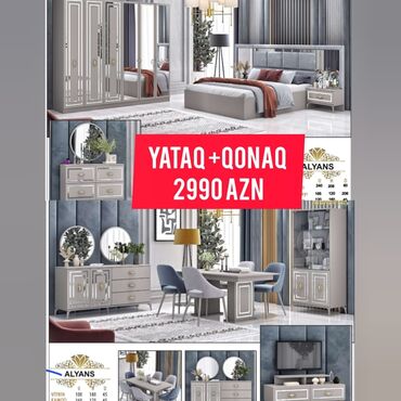 Yataq otağı dəstləri: İkinəfərlik çarpayı, Dolab, Komod, Termo, Azərbaycan, Yeni — 11