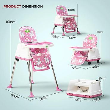 pepco ruma: Stolica za hranjenje BABY LINE Y22 – Rozi Jednorog (šifra — 2