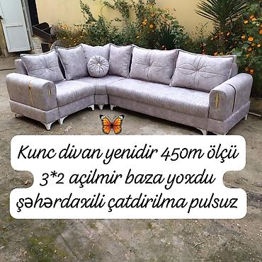 Divanlar: Künc divan, Yeni, Açılmayan, Bazasız, Parça, Şəhərdaxili pulsuz çatdırılma — 1