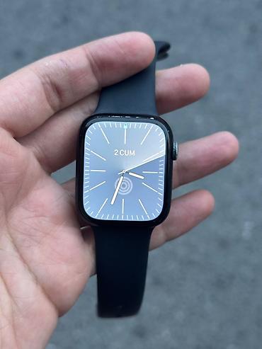 apple whatch 7: Apple Watch Series 7 (GPS) – Qara - Korpus: Alüminium, parlaq qara — 2