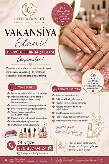 face art vakansiya: Lady Konsept – Gözəllik & Baxım üçün vakansiyalar Təcrübəli — 2