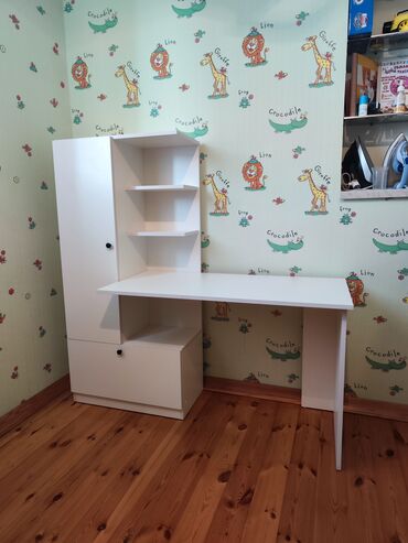 Uşaq masaları: Oğlan və qız üçün, Yeni, Siyirməli, Yazı masası, Stulsuz — 29