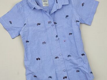 Koszule: Koszula 8 lat, stan - Dobry, wzór - Print, kolor - Błękitny