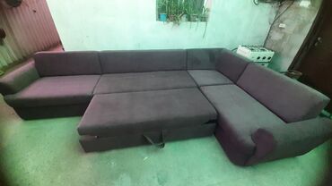 диван из поддонов: Угловой диван, цвет - Коричневый, Новый