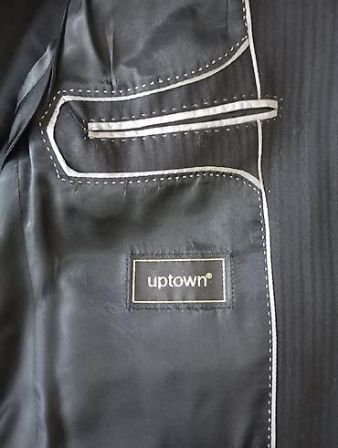 stud 5000: Мужской классический костюм uptown, черный с едва заметной тонкой — 2