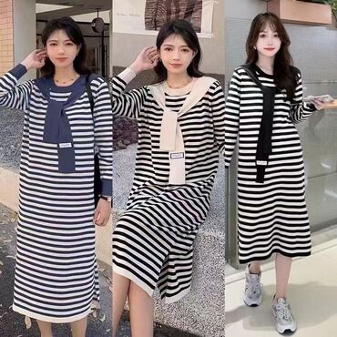 купить джинсовое платье турция большого размера: Повседневное платье, Длинная модель, Трикотаж, Прямое, Все размеры