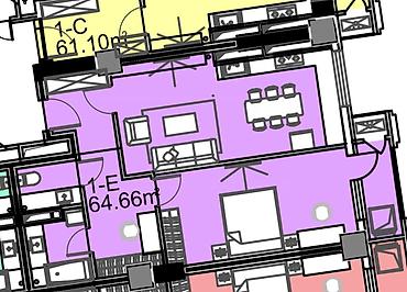 81: 2 комнаты, 64 м², Кок-Жар мкр Элитка, 5 этаж, Требуется ремонт — 2