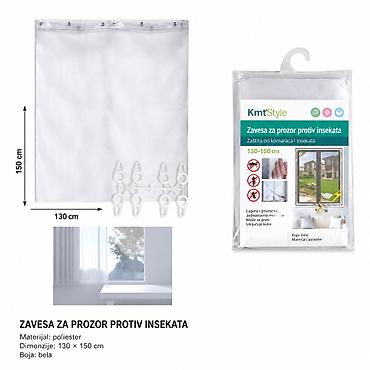 KMT Prozor zavesa od poliestera protiv komaraca bela 2904668 Zavesa