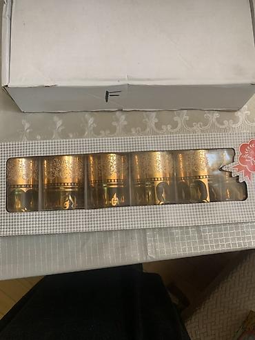 stəkanlar: Stəkanlar, rəng - Qızılı, Şüşə, 6 ədədli dəst, Yaponiya — 2