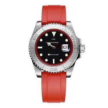 Ručni satovi: ADDIESDIVE AD2040 - 41mm - Crvena- Rolex YACHT-MASTER Homage Potpuno — 12