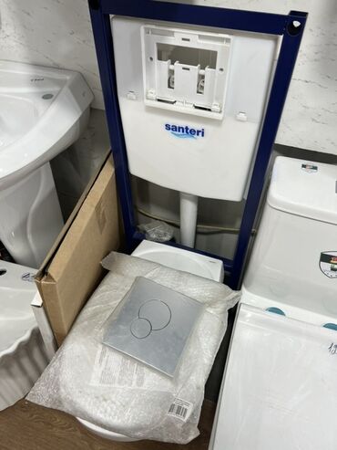 Унитазы: Инсталляция для унитаза Santeri. Белая панель бачка в комплекте с