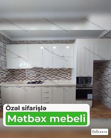 Özəl sifarişlə mətbəx mebeli - Klassik dizaynlı, krem rəngli