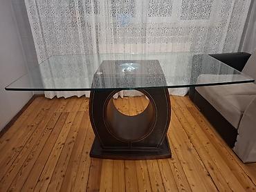 Masalar: Şüşə üstlü yemək/oturma otağı masası - Üst hissə: qalın, şəffaf — 3