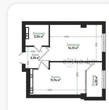 Продажа квартир: 1 комната, 37 м², АЮ Гранд Элитка, 3 этаж, ПСО (под самоотделку) — 2