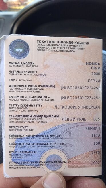 хонда срв 2 поколение: Honda CR-V: 2000 г., 2 л, Автомат, Бензин, Жол тандабас