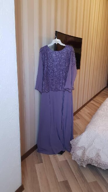 вечернее платье 48 размера: 4XL (EU 48), 5XL (EU 50), цвет - Фиолетовый