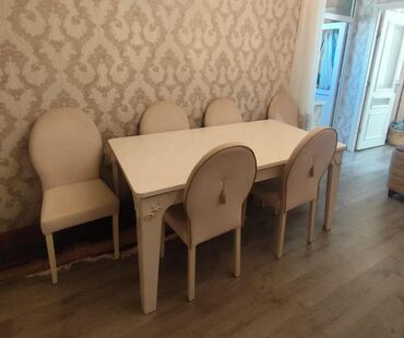 пуф мебель: MehimMasa desti 6 stulla,masa açılır 400₼. Ünvan Əhmədli.(90160) Mehi