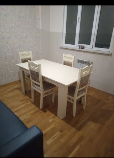 столы и стулья в баку: Для кухни, Для гостиной, Новый, Нераскладной, Квадратный стол, 4 стула, Азербайджан