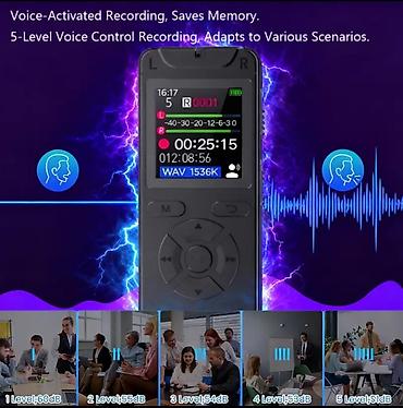 Диктофоны: Rəqəmsal səs yazıcı – səsə aktivləşən qeyd - 5 səviyyəli səsə — 8