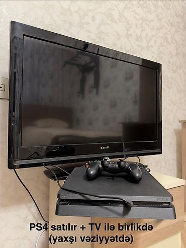 сколько стоит playstation 1: Tv ve PlayStation4 qiymet birge 420 man.iki oyun diski de ustunde — 1