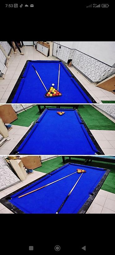 bilyard satilir: Bilyard masası satılır. Ölçülər: - Uzunluq: 2.50 m - En: 1.40 m — 1