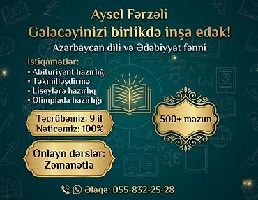 santexnik ustasi 24 saat: Repetitor, Ədəbiyyat, Azərbaycan dili, Abituriyent hazırlığı — 1