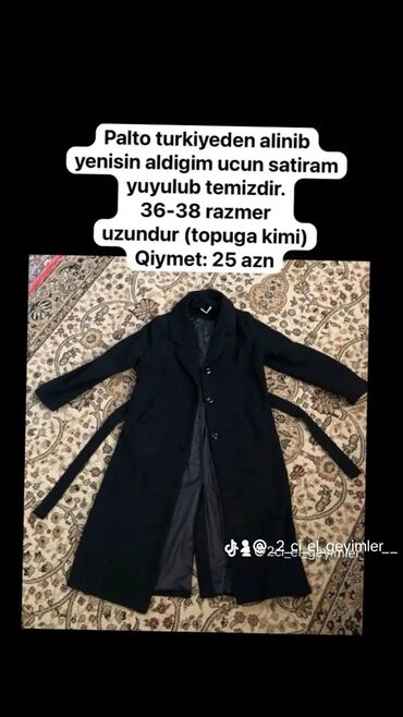 женские пальто накидка: Пальто M (EU 38), цвет - Черный