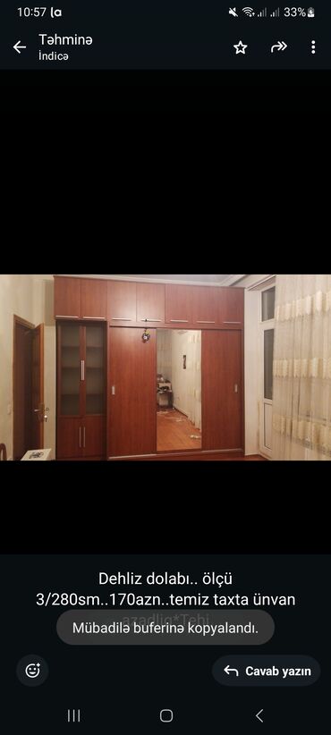 karaca azadliq: Dehliz dolabı. ölçü 3/280sm. 170azn. temiz taxta ünvan azadliq*Tehi