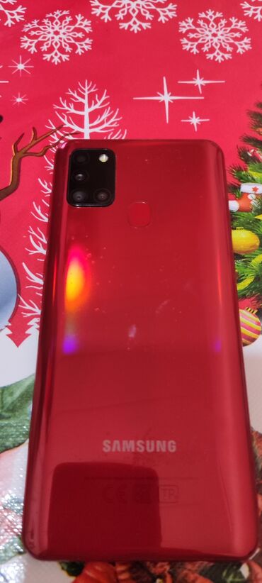 Samsung: Samsung Galaxy A21S, 32 GB, rəng - Qırmızı, Barmaq izi