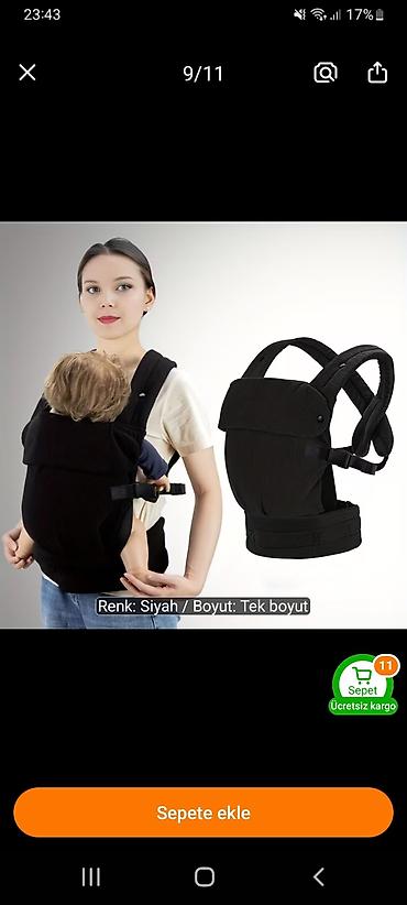 Коляски: Məhsul: Körpə daşıma çantası (ergonomik baby carrier) - Rəng: Qara - — 3