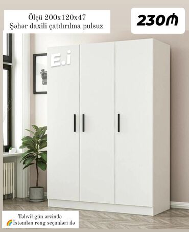 Sifarişlə jurnal masaları: Düz dolab, Yataq otağı üçün, Paltar üçün, 3 qapılı